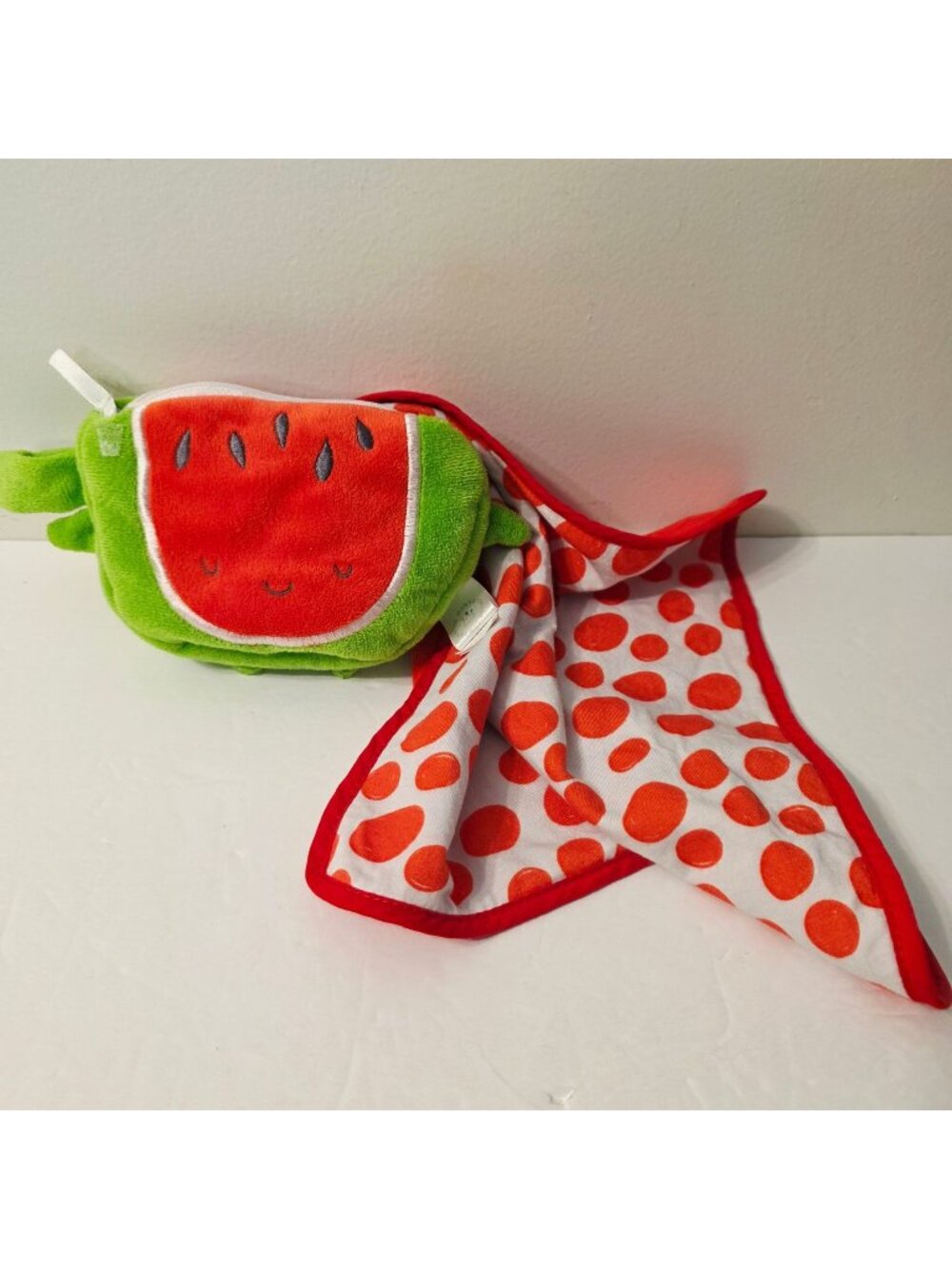 2016 Manhattan Toy Company Watermelon Pouch Lovey Blankie Stuffed Toy Plush